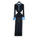 Retro Hoof Sleeve Knit Dress - Elegant Color-Block Midi Dress With Flared Cuffs, Work-To-Winner Staple_ecoleips.com
