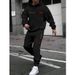 Women's Trendy Casual Loose Hooded Sweater Suit Medium Large Size Printed Full Length Polyester Pant Set_ecoleips.com