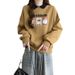 Foreign Trade Real Shot European Style Thin Polo Collar Sweatshirt Women, Loose Fit, Versatile, Korean Version, Printed_ecoleips.com