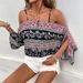 Women's Clothing Suspender Tops Bat Sleeves Ethnic Style Printed Shirts For Women_ecoleips.com
