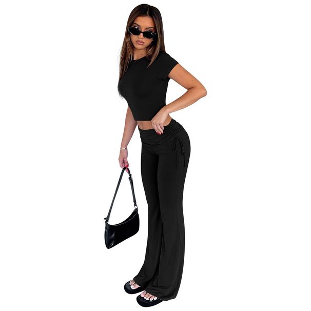 Women's Clothing New Fashion Waist Drawstring Two Sets_ecoleips.com