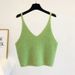 Knitted Camisole Layered With Mink Fur, Warm Spring And Autumn Coat, Sleeveless Vest For Women, V-neck Short Top,_ecoleips.com