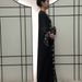 Fashionable Heavy-duty Embellished Round-neck Long-sleeve Robe Dress With New Chain Rhinestone Pattern Factory W-059_ecoleips.com
