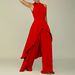 Women's Two Piece Suit Sleeveless Top With Wide Leg Pants Casual Fashion Full Length Polyester_ecoleips.com