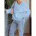 Lazy Style, Casual, Simple Solid Color Long-Sleeved Shirt, Woolen Women's Clothing, Autumn And Winter_ecoleips.com