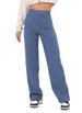 New Women's Straight Leg Pants With Buttons Elastic Waistband Multiple Pockets Comfortable Stretch Polyester Casual Trousers For Daily Wear_ecoleips.com