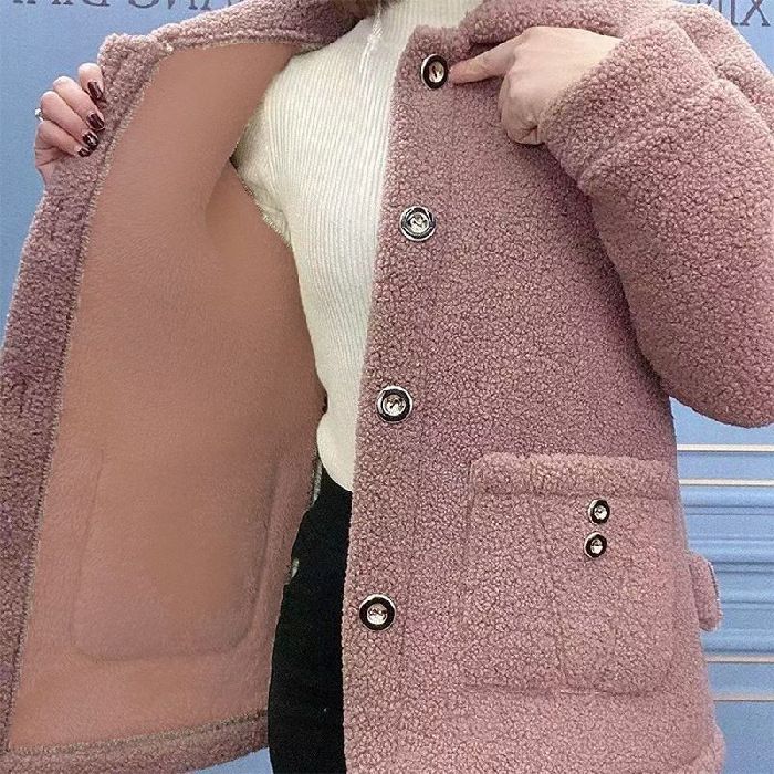 Women's Clothing Composite Plus Velvet Thickened Winter Lambskin Jacket Women's Coat Fashionable Large Size Warm Clothing_ecoleips.com