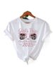 European And American Cross-border Foreign Trade Women's Clothing, Letter-printed Round-neck Printed Short-sleeve_ecoleips.com