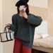 K Oversized Loose Sweater For Women With A Round Neck And Soft Texture In A Small Size With A Lazy Style And Long Sleeves. No Bag_ecoleips.com