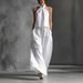 Summer New Women's Two Piece Set Loose Sleeveless Top Wide Leg Pants_ecoleips.com