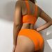 Women's Sexy Hollow-Out Bikini Set Two-Piece Striped Swimsuit for Beach Pool Soft Nylon Spandex Blend Black Orange White S M L XL_ecoleips.com