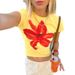 Aria Basics Aria Basics Cross-Border European And American Casual Women's Clothing Color-Block Floral Print Round Neck Basic Sleeve Top Slim Fit_ecoleips.com