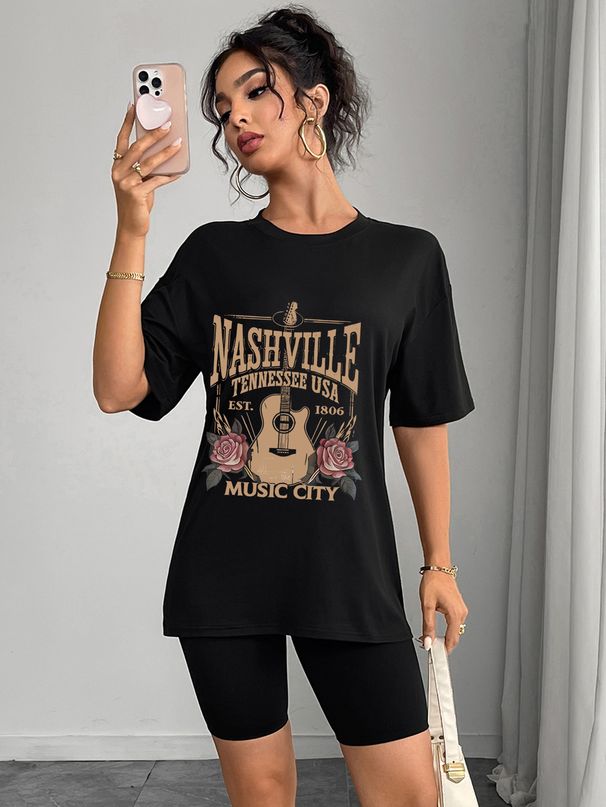 Women's Casual Round Neck Short Sleeve T-Shirt Multi-Color Style Simple Fashionable Sports Top Solid Printed Loose Fit_ecoleips.com