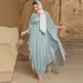 BA5037 New Mint Green Hand-sewn Beaded Robe Fashionable Elegant Travel Photo Dress_ecoleips.com