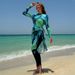 Women's Clothing Long Sleeve Women's Swimsuit With Midi Skirt Conservative Style Polyester Fabric Underwater Sports Suitable For All Ages_ecoleips.com