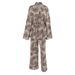 Brown Comfortable Long Sleeve Robe Pants Set, Wearable Outside, Two-Piece Pajamas, European And American Autumn New_ecoleips.com