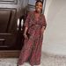 Women's Clothing Printed Contrast Color V Neck Wide Leg Two Piece Suit_ecoleips.com