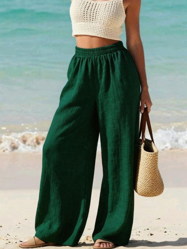Women's Summer Thin Casual Loose Slimming Solid Color Long Pants New Clothing_ecoleips.com