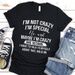 Women's Funny Short Sleeve Shirt I'm Not Crazy I'm Special Printed T-Shirts Round Neck Tee Shirt Casual Summer Tops_ecoleips.com