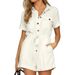 2023 Summer Cross-Border Casual Women's European And American Fashion Pocket Jumpsuit Shorts Set For Women_ecoleips.com