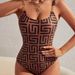 Women's Clothing Style One Piece Swimsuit Triangle Print Double Shoulder Swimwear For Women Available In Multiple Colors_ecoleips.com