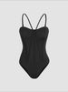 Summer Export Style European American Girl Patchwork Shapely Bodysuit Sexy Slim Fit Backless Solid Color Women's Jumpsuit Romper_ecoleips.com