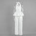 Polka Dot Print Wide Leg Trouser Suit Halter Neck Camisole Set Spring Summer Sexy Women's Clothing_ecoleips.com