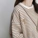 striped Retro Hong Kong Style Thin Sweatshirt For Women, Trendy Ins Early Autumn Women's Top, Korean_ecoleips.com