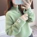 Women's Oversized High Neck Sweater - Soft & Warm Knit Pullover, Solid Color Casual Turtleneck Top For Autumn & Winter_ecoleips.com