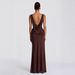 European American Cross-border 2026 Summer Stylish And Elegant Slim-fit Solid Color Pleated Backless Bodycon Dress_ecoleips.com