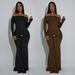 Off-Shoulder Bodycon Mermaid Dress – Slim Fit Long Sleeve Elegant Evening Gown (S-XXL, Black & Coffee, Sexy Office To Party Dress For Women)_ecoleips.com