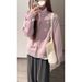 Purple Zipper Sweatshirt Jacket Women, New Autumn/Winter Design, Loose Fit, Short Cardigan For Petite Women_ecoleips.com