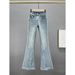 Women's Clothing Women's High-Waisted Slim Fit Denim Jeans Style Hot Stamped Rhinestone Trendy Autumn Heavy Duty Flared Pants_ecoleips.com