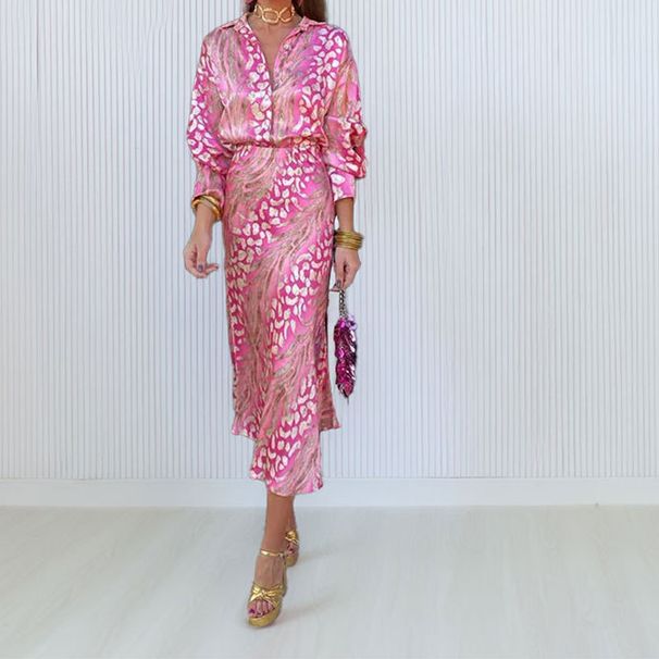 Spring New Arrival Women's Clothing V Neck Long Sleeve Printed Suit Fashionable Commuter American Style Elegant_ecoleips.com
