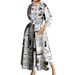 Women's Clothing Temperament Printed Single Breasted Slit Shirt Long Dress_ecoleips.com