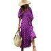 2024 plus Size Women's Geometric Print Puff Sleeve Dress Autumn New Arrival Street Style Independent Website Hot Selling_ecoleips.com