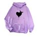 2024 Autumn New Simple Heart Print Hooded Jacket Women's Casual Student Versatile Fleece Sweatshirt_ecoleips.com