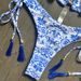 Women’s Clothing New Blue And White Porcelain Print Bikini Swimsuit Beach Sexy Women Swimsuit_ecoleips.com