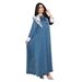 Women’s Clothing Fashion Clothing Diamond Studded Contrasting Robe Dress For Women Jalabiya_ecoleips.com