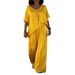 Women's Clothing Plus Size Casual V Neck Pullover Top Multi Color Short Sleeve Length Pants Suit_ecoleips.com