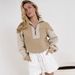Cross-border Hot-selling Stylish Zip-up Color-blocked Loose-fitting Long-sleeve Sweatshirt With Decorative Lines, Trendy_ecoleips.com