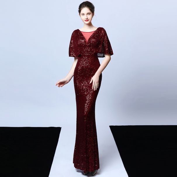 Women's clothing thread tassel beads fishtail banquet elegant temperament annual meeting host car model evening dress women autumn_ecoleips.com