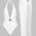 Aria Basics 2025 New European And American Style Women's Sexy Two-Piece Swimsuit, Solid Color Backless High-End Swimsuit For Women,_ecoleips.com