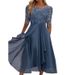 Verve 2025 Chiffon Patchwork Lace Hollow Out Long Bridesmaid Evening Dress Women's Fashion_ecoleips.com