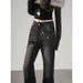 In-stock Foreign Trade Cross-border Vintage Rhinestone Flared Jeans For Women, 2026 New Model, High-waisted, Stretchy,_ecoleips.com