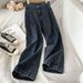 Women's Clothing Slim Straight High Waist Jeans For Women Niche Design Loose And Thin Hong Kong Style Spring And Autumn_ecoleips.com
