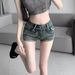 High-Waisted Retro Blue Denim Shorts for Women Sexy Tight Slimming A-Line Hot Pants American Trendy New Summer Style_ecoleips.com