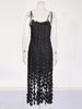 Women's Clothing Sexy Style Autumn Embroidery Suspenders Hollow Slit Fashion Hip Suspender Skirt_ecoleips.com