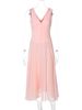 Hugcitar Elegant V Neck Solid Straps Buttons Backless Frill Sexy Maxi Dress Zipper Patchwork Summer Women Outfit Party Festival_ecoleips.com