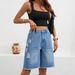 European And American Cross-border Foreign Trade Independent Site Ripped Denim Shorts, Fashion Frayed Tassel_ecoleips.com